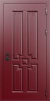 Однопольная входная дверь с МДФ-панелями с окрасом по RAL бордового цветаАрт.100