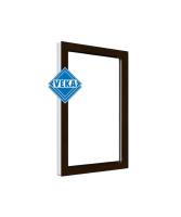 Глухое окно VEKA WHS 60 (600ш х 1400в) двухкамерное, цвет Белый/Темно-коричневый