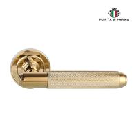 Дверная ручка на розетке PORTA DI PARMA Exa Zig   PVD Полированное золото 301.06
