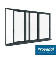 Окно раздвижное алюминиевое (2000ш х 2000в) Графит на балкон, дачу, террасу