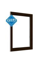 Одностворчатое окно VEKA WHS 60 (700ш х 1400в) двухкамерное, цвет Белый/Темно-коричневый