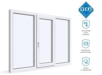 Трехстворчатое окно VEKA WHS 60 (2000ш х 1400в) двухкамерное