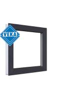 Глухое окно VEKA WHS 60 (500ш х 500в) двухкамерное, цвет Белый/Антрацит