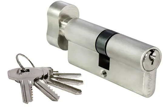 Цилиндровый механизм (личинка) 70CK SN 70 мм с заверткой, цвет никель матовый