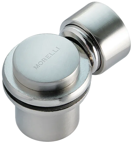 Дверной ограничитель MDS-4 SN магнитный, цвет белый никель