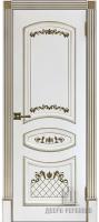 Дверь межкомнатная Алина Патина золото эмаль и лак эмаль белая глухая