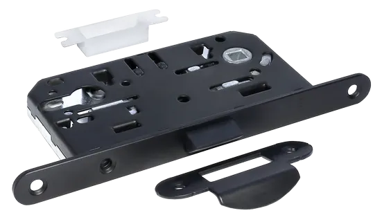 Замок межкомнтаный 1885P BL под цилиндр, бесшумный, цвет черный