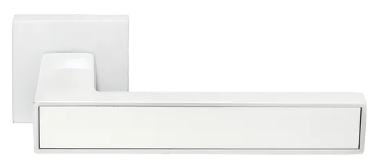 Ручка дверная SULLA MH-48-S6 W раздельная на квадратном основании, цвет белый, ЦАМ Light