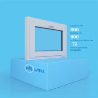 Окно фрамуга VEKA WHS 72 (800ш х 600в) двухкамерное, цвет Белый