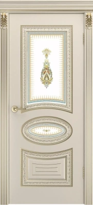 Межкомнатная дверь «Лира Лакшери В2 ДО» 2000 x 600 shampanspatinoybeloezoloto