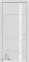 Дверь межкомнатная S1 Белое стекло натуральный шпон