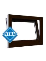 Фрамужное окно VEKA WHS 60 (800ш х 500в) двухкамерное, цвет Белый/Темно-коричневый