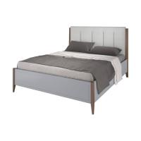 Кровать с мягкой вставкой без изножья 1600 581/ Мокко/Дуб Антик (ткань Cappuccino 15)