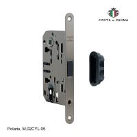 Замок врезной магнитный под цилиндр PORTA DI PARMA Polaris Матовый графит M.02CYL.05