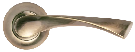 Ручка дверная КАПЕЛЛА MH-01 AB на круглом основании, цвет бронза, ЦАМ