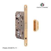 Замок врезной магнитный под цилиндр PORTA DI PARMA Polaris Матовый кофе M.02CYL.11