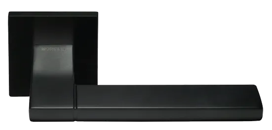 Ручка дверная YSTAD MH-47-S6 BL раздельная на квадратном основании, цвет черный, ЦАМ Light