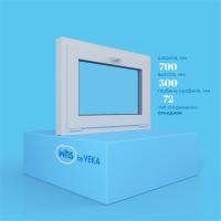 Окно фрамуга VEKA WHS 72 (700ш х 500в) двухкамерное, цвет Белый