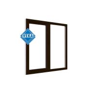 Двухстворчатое окно VEKA WHS 60 (1500ш х 1000в) двухкамерное, цвет Белый/Темно-коричневый