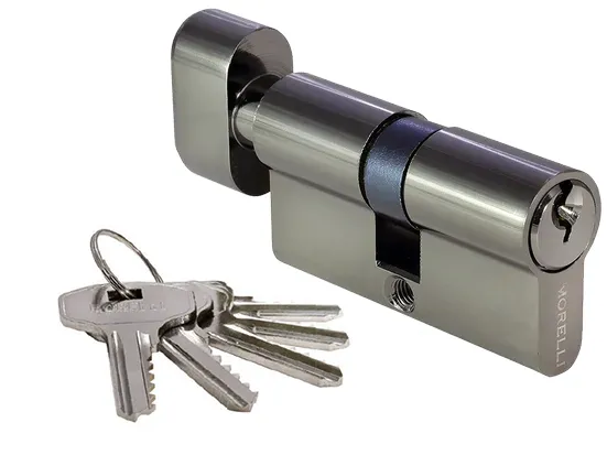 60CK BN, ключевой цилиндр с заверткой (60 мм), цвет - черный никель