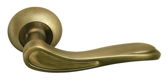 Ручка дверная LONDON EYE MH-26 MAB/AB раздельная на круглой розетке цвет бронза/античная, ЦАМ