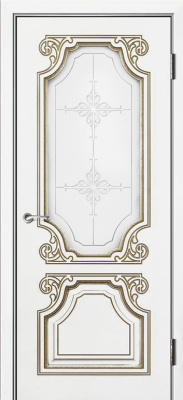 Дверь межкомнатная Каталония эмаль и лак эмаль белая остекленная 600x2000 Steklo Emal