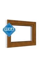 Фрамужное окно VEKA WHS 60 (1000ш х 500в) двухкамерное, цвет Белый/Золотой дуб