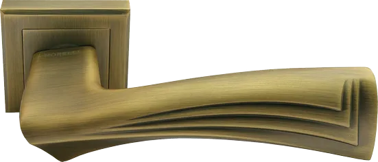 Ручка дверная ВОЛНЫ MH-34 COF-S раздельная на круглом основании, цвет кофе, ЦАМ