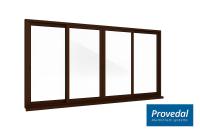 Окно раздвижное алюминиевое (2500ш х 1500в) коричневое на балкон, дачу, террасу