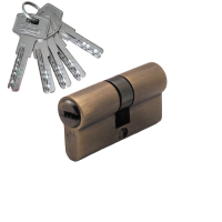 Механизм цилиндровый  Z60 (30x30) AB 5 ключей (бронза)