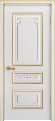 Межкомнатная дверь «Трио Грейс В2 ДГ» 2000 x 600 belyyspatinoyzoloto