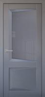 Дверь межкомнатная Перфекто (Perfecto) 108 покрытие soft touch серый бархат остекленная