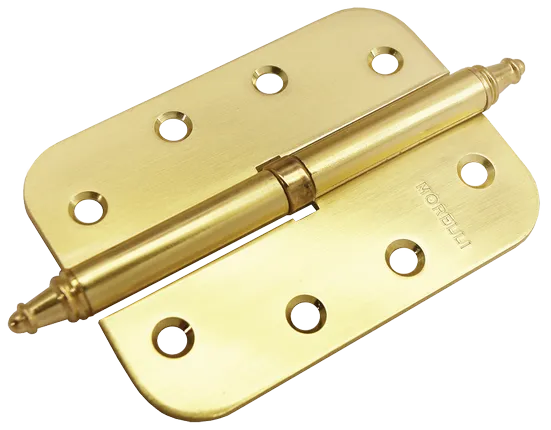 Петля разъемная карточная стальная MS-C 100X70X2.5 SG R правая скругленная, врезная, цвет мат.золото, сталь