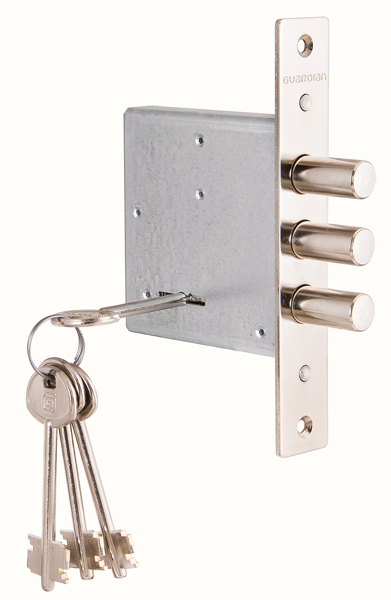 Замок Guardian (Гардиан) врезной сувальдный ЗВ 10.01 (без отв. планки), 4 кл. /128:3930/