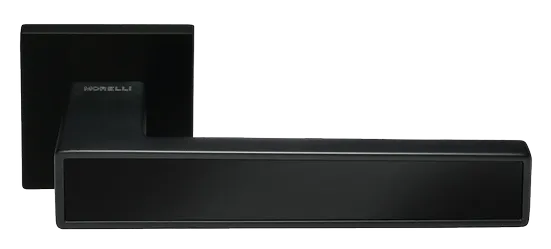 Ручка дверная SULLA MH-48-S6 BL раздельная на квадратной розетке, цвет черный, ЦАМ Light