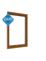 Одностворчатое окно VEKA WHS 60 (600ш х 1200в) двухкамерное, цвет Белый/Золотой дуб