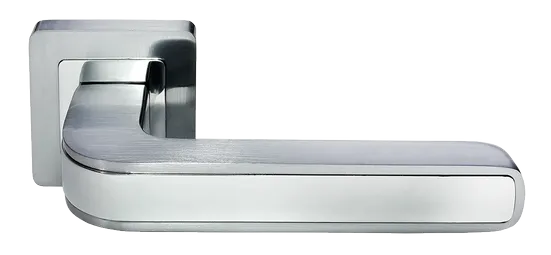 Ручка дверная EON MH-46 SC/CP-S55 раздельная на квадратной розетке, цвет матовый хром/хром, ЦАМ Light