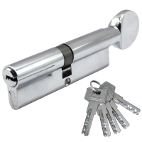 Механизм цилиндровый  ZС100 (50Cx50) СР 5 ключей (хром)