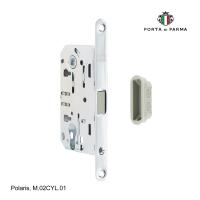 Замок врезной магнитный под цилиндр PORTA DI PARMA Polaris Полированный хром M.02CYL.01
