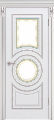 Межкомнатная дверь «Рондо Лакшери В0 ДО» 2000 x 600 belyi_spatinoi_rozovoezoloto