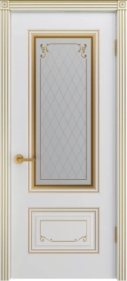 Межкомнатная дверь «Аккорд Грейс В2 ДО» 2000 x 600 belyyspatinoyzoloto