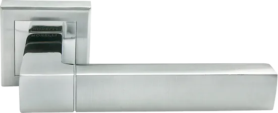 Ручка дверная FUKOKU MH-28 SC/CP-S раздельная на квадратной розетке, цвет мат.хром/хром, ЦАМ