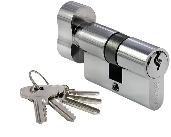 Цилиндровый механизм (личинка) 50CK PC 50 мм с заверткой, сантехнический, цвет хром