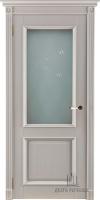 Дверь межкомнатная Афина массив эмаль слоновая кость остекленная