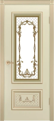 Межкомнатная дверь «Дуэт R-0 В3 ДО» 2000 x 600 slonovayakostspatinoyzoloto