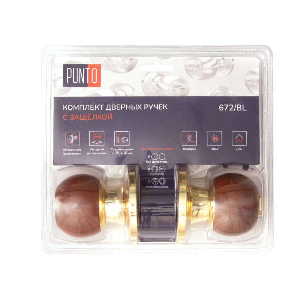 Ручка Punto (Пунто) защелка DK672/BL WD-ET (кл./фик.) дерево