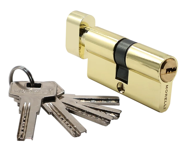 Ключевой цилиндр высокой секретности HS 60CK PG с заверткой (60мм), цвет - золото