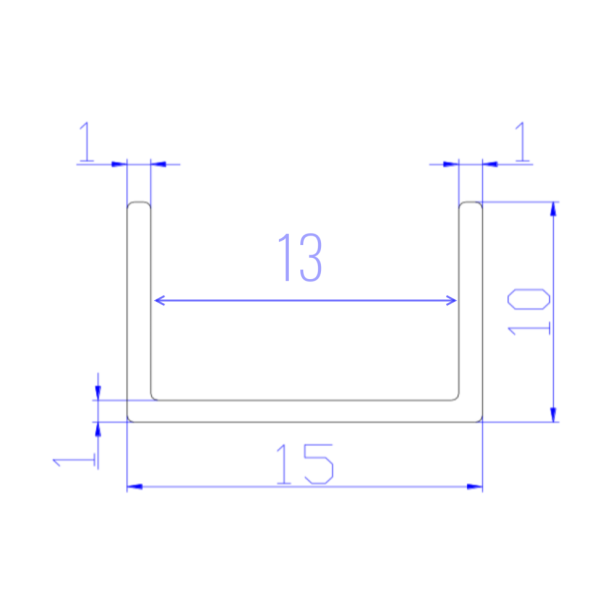 Направляющая нижняя 10х13х10  L5-2м