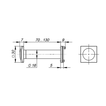 Глазок дверной ZN1 L-2 75/130 мм (матовый хром)