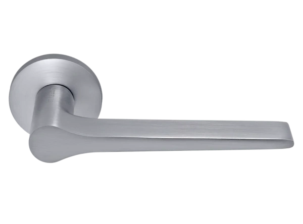 Ручка дверная LAND MH-60-R6 SC раздельная на круглой розетке 6 мм, цвет мат хром, ЦАМ Light